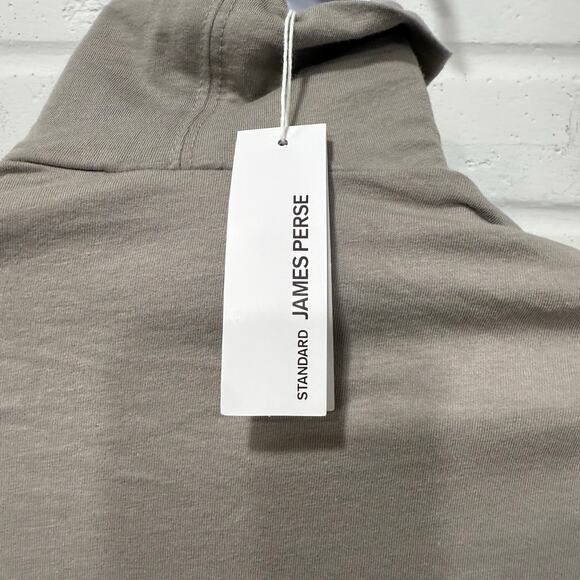 James Perse Standard NWT Long Sleeve Midi Turtleneck Dress Concrete Gray Sz 0 - Picture 6 of 13